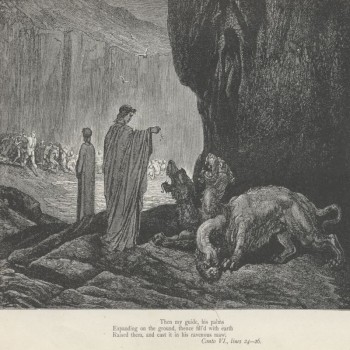 Dante und Vergil bei Cerbereus. Gustave Doré. Illustration der Göttlichen Komödie